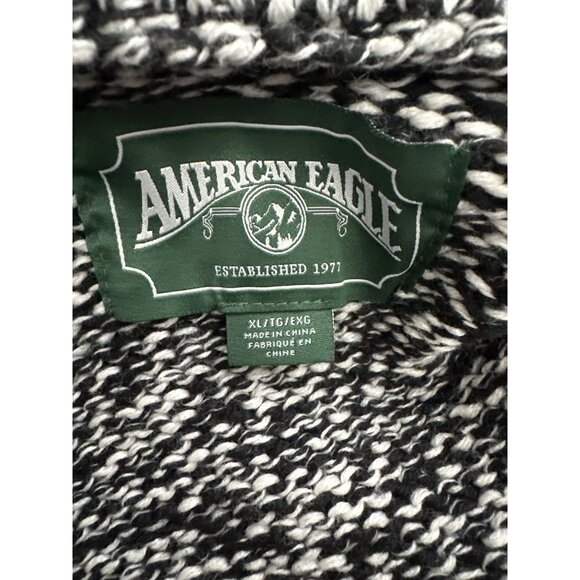 American Eagle Aztec Cotton Cardigan Full Zip Sweater Red Diamond Pattern XL - Picture 5 of 7